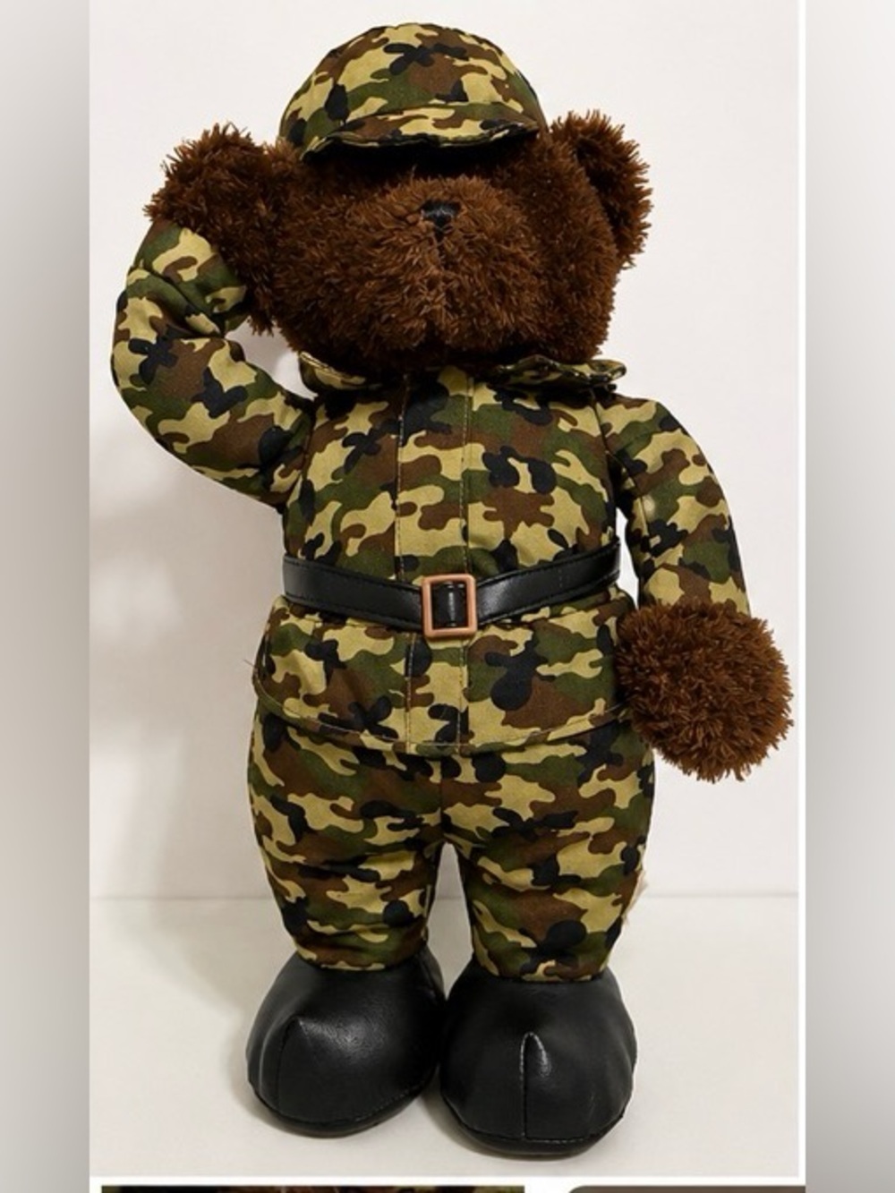 Sugar Loaf 16” Military Camo Teddy Bear Saluting Soldier 2007 Stuffed Animal